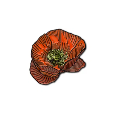 Make Heads Turn Women's Red Enamel Pin Poppies