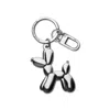 Make Heads Turn Women's Silver Enamel Keychain / Bag Charm Balloon Dog In Silver