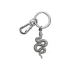 Make Heads Turn Women's Silver Enamel Keychain / Bag Charm Snake In Silver