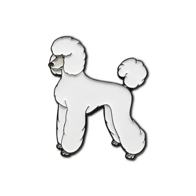Make Heads Turn Women's White / Black Enamel Pin Standart Poodle Dog In Multi