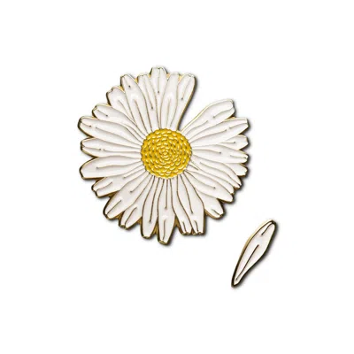 Make Heads Turn Women's White Enamel Pin Daisy