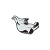 Make Heads Turn Women's White Enamel Pin Look At Me Cat In White