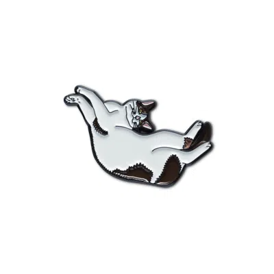Make Heads Turn Women's White Enamel Pin Look At Me Cat