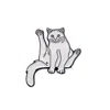 Make Heads Turn Women's White Enamel Pin Sitting Cat In White