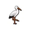 Make Heads Turn Women's White / Orange / Black Enamel Pin Stork