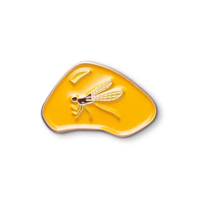 Make Heads Turn Women's Yellow Enamel Pin Amber In Gray