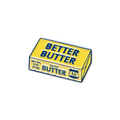 Make Heads Turn Women's Yellow Enamel Pin Butter Blue