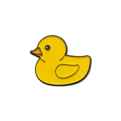 Make Heads Turn Women's Yellow / Orange / Black Enamel Pin Yellow Rubber Duck