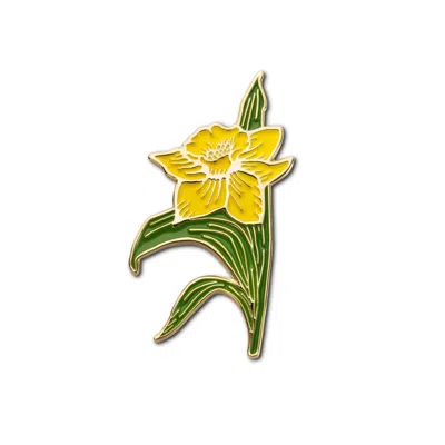 Make Heads Turn Women's Yellow / Orange Enamel Pin Narcissus