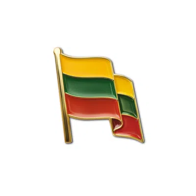 Make Heads Turn Women's Yellow / Orange / Green Enamel Pin Flag Of Lithuania