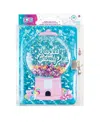 MAKE IT REAL BUBBLE GUM GLITTER LOCKING JOURNAL WITH PEN