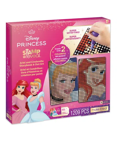 Make It Real Kids' Disney Stamp To Reveal Ariel & Cinderella Storybook Dot Art In Multi