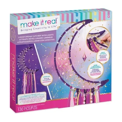 Make It Real Diy Lunar Dream Catcher With Lights - Purple Pink & Gold In Multi