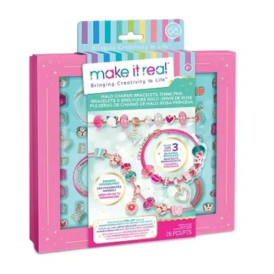 Make It Real Halo Charms Bracelets Think Pink Diy Jewelry Kit In Multi