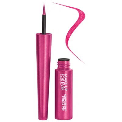 MAKE UP FOR EVER AQUA RESIST COLOR INK 24HR WATERPROOF LIQUID EYELINER 10 PINK BLAZE 0.07 OZ / 2ML