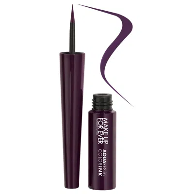 MAKE UP FOR EVER AQUA RESIST COLOR INK 24HR WATERPROOF LIQUID EYELINER 4 MATTE PLUM 0.07 OZ / 2ML