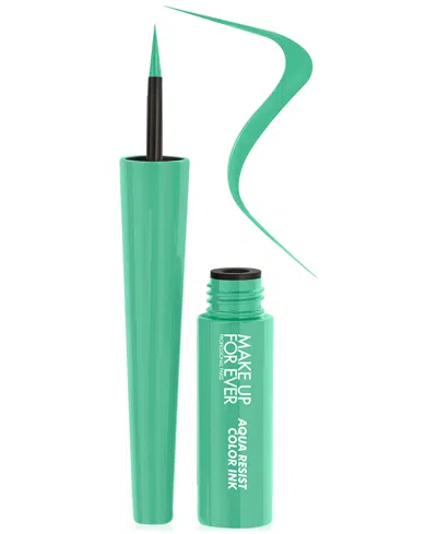 Make Up For Ever Aqua Resist Color Ink Liquid Eyeliner In Matte Mint - (vibrant Mint Matte)
