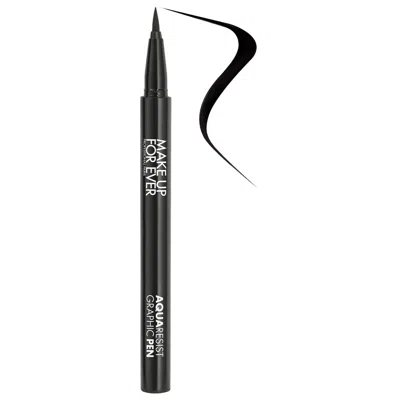 MAKE UP FOR EVER AQUA RESIST GRAPHIC PEN 24HR WATERPROOF INTENSE EYELINER 1 INTENSE BLACK 0.01 OZ / 0.52 ML