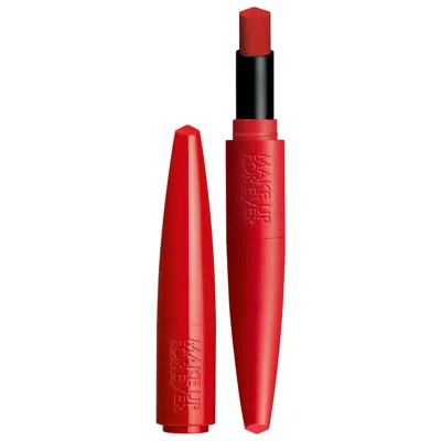 MAKE UP FOR EVER ROUGE ARTIST FOR EVER SATIN & MATTE LIPSTICK 424 FLAMING HOT RED 0.08 OZ / 2.4 G