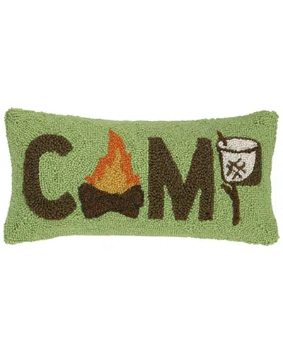 Makers Collective Camp Marshmallow Wool Hook Pillow In Green