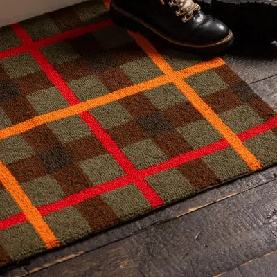 Makers Collective Camp Wandawega Lodge Wool Hook Rug In Gold;orange;green