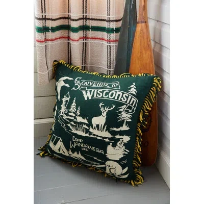 Makers Collective Camp Wandawega Souvenir Fringed Throw Pillow