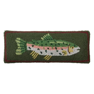 Makers Collective Camp Wandawega Trout Wool Hook Throw Pillow