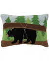 Makers Collective Canoe Bear Wool Hook Pillow In Multi