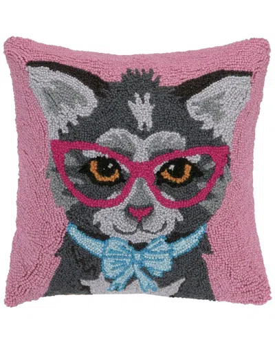 Makers Collective Cat With Glasses Wool Hook Pillow
