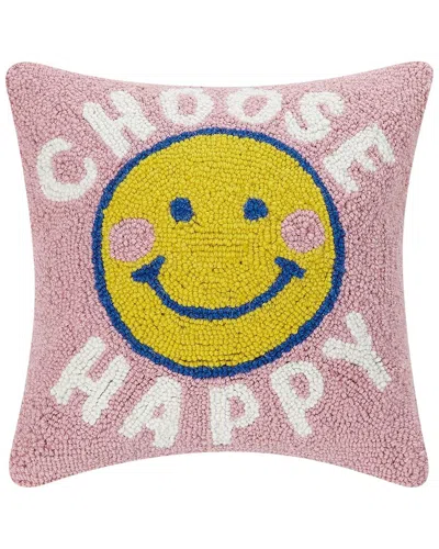 Makers Collective Choose Happy Wool Hook Pillow