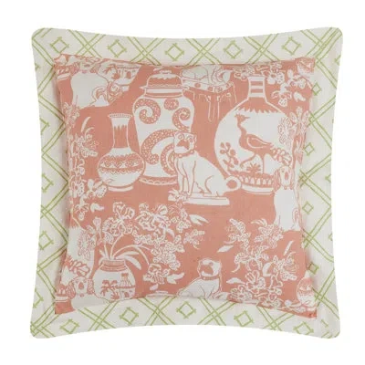 Makers Collective Dog Vase Rose 100% Cotton Throw Square Pillow Cover & Insert In Multi