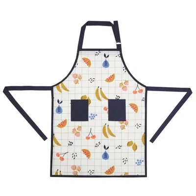 Makers Collective Fruitful Kitchen Apron In Blue;white