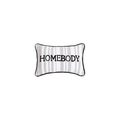 Makers Collective Gray Stripe Homebody Crewel Pillow