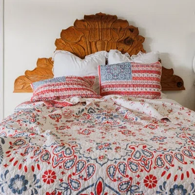 Makers Collective Jg Co. By Amie And Jolie Sikes Boho Americana Quilt Set In Blue;red;cream
