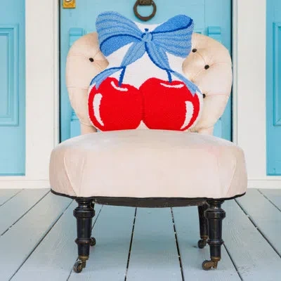 Makers Collective Jg Co. By Amie And Jolie Sikes Cherries Hook Pillow In Blue;red