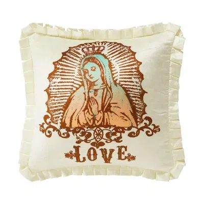 Makers Collective Jg Co. By Amie And Jolie Sikes Love Printed Velvet Pillow In Brown;cream