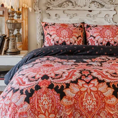 Makers Collective Jg Co. By Amie And Jolie Sikes Rhapsody Reversible Comforter Set In Black;pink