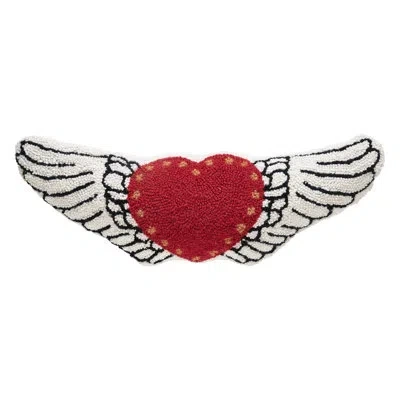 Makers Collective Jg Co. By Amie And Jolie Sikes Shaped Wing And Hearts Hook Pillow In Blue;red