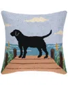Makers Collective Lab On Dock Wool Hook Pillow In Blue