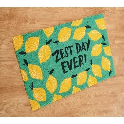 Makers Collective Looped/hooked Wool Yellow/green Area Rug In Yellow,green