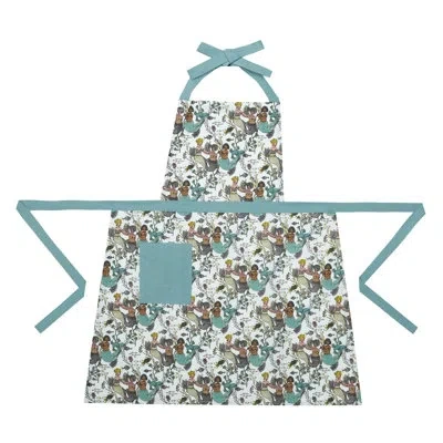 Makers Collective Mermaid Diamond Kitchen Apron In Blue;ivory