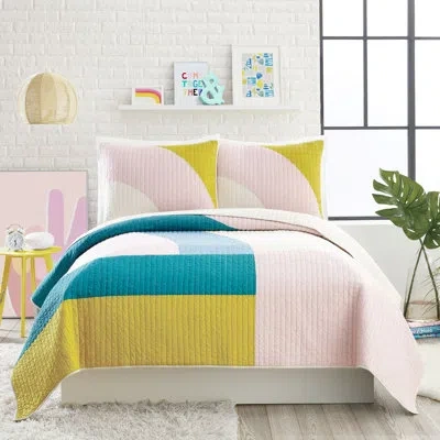 Makers Collective Mod Shapes 100% Cotton Geometric Quilt Set In Multi