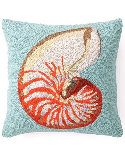 Makers Collective Nautilus Wool Hook Pillow In Blue