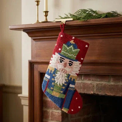 Makers Collective Nutcracker Wool Hook Holiday Stocking By The Pillow Shoppe In Multi