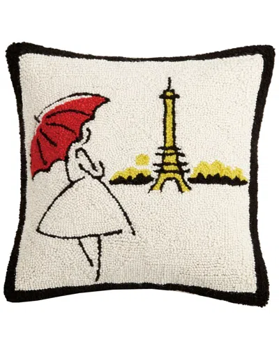 Makers Collective Red Umbrella Wool Hook Pillow In Nude