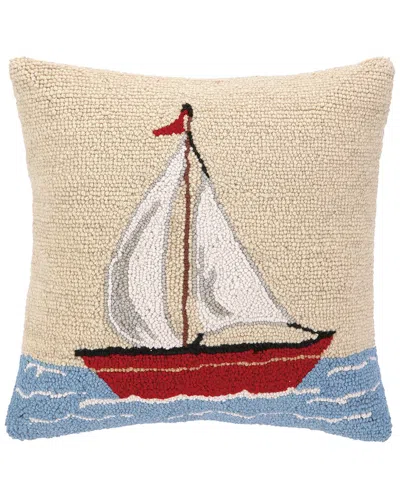 Makers Collective Sailboat Wool Hook Pillow In Brown
