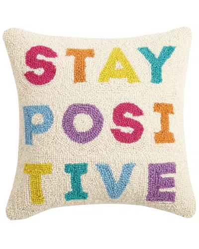 Makers Collective Stay Positive Wool Hook Pillow