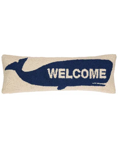 Makers Collective Welcome Whale Wool Hook Pillow In Blue