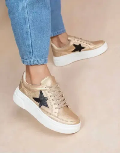 Maker's Women's Aria Tennis Shoes In Black Gold