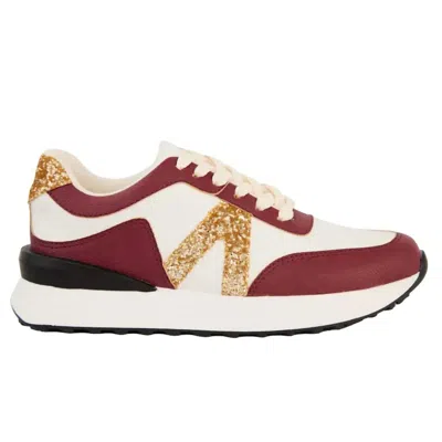 Maker's Women's Nova Glitter Sneakers In Burgundy In White